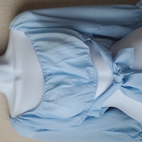 4/$30 **NWT baby blues crop blouse sz L - A Type Apparel - Picture 2 of 7